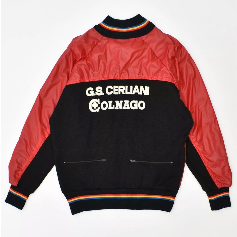 Unique Vintage Italian Team Columbi Cycling jacket, nylon and wool *MINT